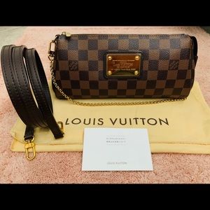 LOUIS VUITTON Damier Ebene Eva Clutch